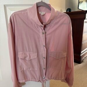 NWOT Tribal Jeans Pink Utility Zippered/Button-Front Jacket
